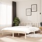 vidaXL Estructura de cama de madera maciza blanca 140x190 cm vidaXL Estructura de cama de madera maciza blanca 140x190 cm