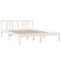 vidaXL Estructura de cama de madera maciza blanca 140x190 cm vidaXL Estructura de cama de madera maciza blanca 140x190 cm