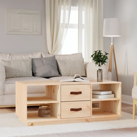 vidaXL Mesa de centro de madera maciza de pino 100x50x41 cm