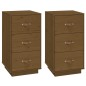 vidaXL Mesitas de noche 2 uds madera de pino marrón miel 40x40x75 cm vidaXL Mesitas de noche 2 uds madera de pino marrón miel 40x40x75 cm