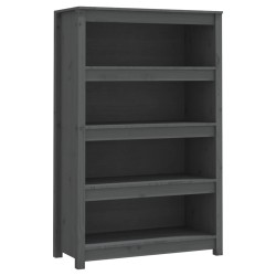 vidaXL Estantería madera maciza de pino gris 80x35x126 cm