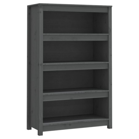 vidaXL Estantería madera maciza de pino gris 80x35x126 cm