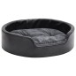 vidaXL Cama de perros felpa y cuero sintético gris oscuro 69x59x19 cm vidaXL Cama de perros felpa y cuero sintético gris oscuro 69x59x19 cm
