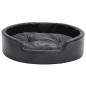 vidaXL Cama de perros felpa y cuero sintético gris oscuro 69x59x19 cm vidaXL Cama de perros felpa y cuero sintético gris oscuro 69x59x19 cm
