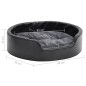 vidaXL Cama de perros felpa y cuero sintético gris oscuro 69x59x19 cm vidaXL Cama de perros felpa y cuero sintético gris oscuro 69x59x19 cm