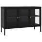 vidaXL Aparador de acero y vidrio negro 105x35x70 cm vidaXL Aparador de acero y vidrio negro 105x35x70 cm