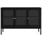 vidaXL Aparador de acero y vidrio negro 105x35x70 cm vidaXL Aparador de acero y vidrio negro 105x35x70 cm