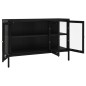 vidaXL Aparador de acero y vidrio negro 105x35x70 cm vidaXL Aparador de acero y vidrio negro 105x35x70 cm