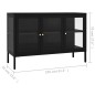 vidaXL Aparador de acero y vidrio negro 105x35x70 cm vidaXL Aparador de acero y vidrio negro 105x35x70 cm