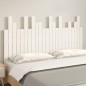 vidaXL Cabecero de cama pared madera maciza pino blanco 146,5x3x80 cm