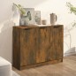 vidaXL Aparador madera contrachapada color roble ahumado 90,5x30x70 cm vidaXL Aparador madera contrachapada color roble ahumado 90,5x30x70 cm