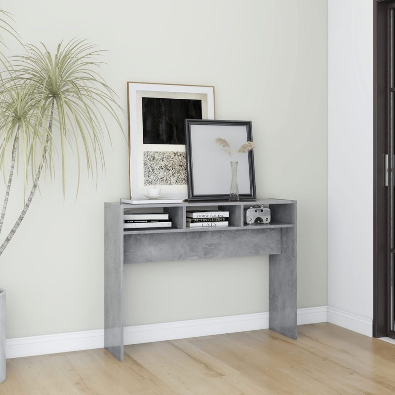 vidaXL Mesa consola madera de ingeniería gris hormigón 105x30x80 cm vidaXL Mesa consola madera de ingeniería gris hormigón 105x30x80 cm