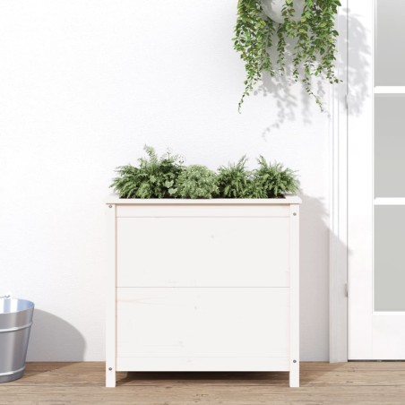 vidaXL Jardinera madera maciza de pino blanco 82,5x40x78 cm