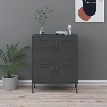 vidaXL Armario de almacenamiento acero gris antracita 80x35x101,5 cm 