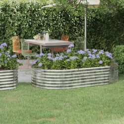 vidaXL Jardinera arriate acero recubrimiento polvo plata 175x100x36 cm
