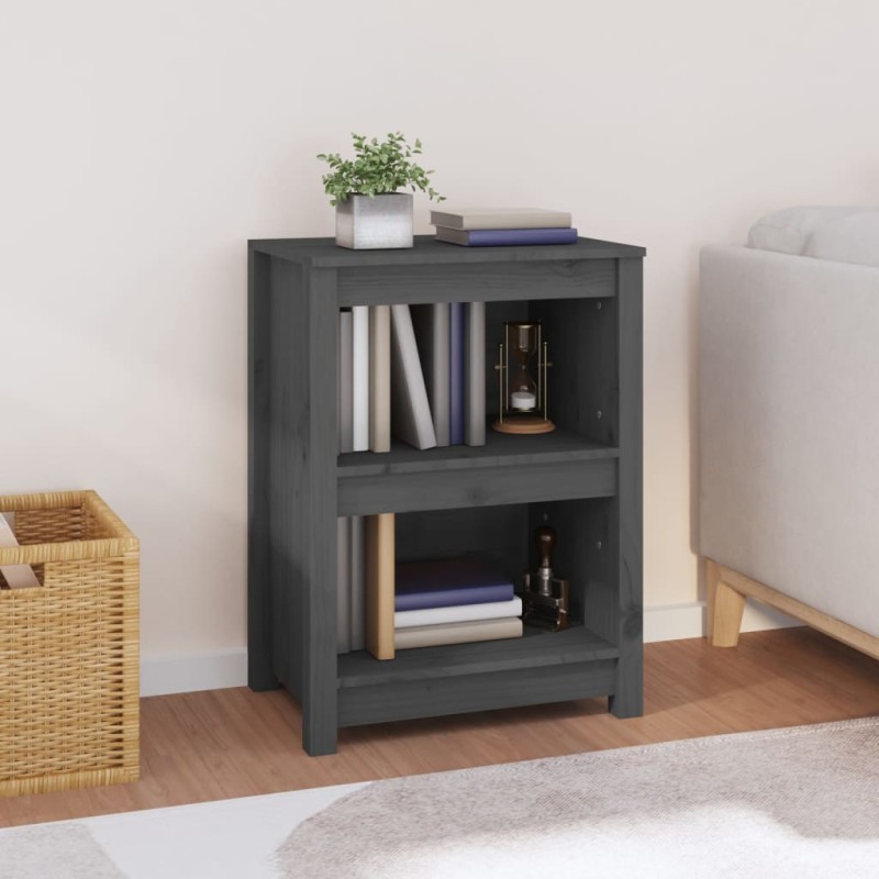 vidaXL Estantería madera maciza de pino gris 50x35x68 cm vidaXL Estantería madera maciza de pino gris 50x35x68 cm