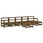 vidaXL Juego de muebles jardín 7 pzas madera maciza pino marrón miel vidaXL Juego de muebles jardín 7 pzas madera maciza pino marrón miel