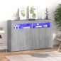 vidaXL Aparador con luces LED gris Sonoma 115,5x30x75 cm vidaXL Aparador con luces LED gris Sonoma 115,5x30x75 cm