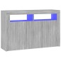 vidaXL Aparador con luces LED gris Sonoma 115,5x30x75 cm vidaXL Aparador con luces LED gris Sonoma 115,5x30x75 cm