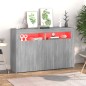 vidaXL Aparador con luces LED gris Sonoma 115,5x30x75 cm vidaXL Aparador con luces LED gris Sonoma 115,5x30x75 cm