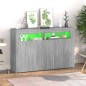 vidaXL Aparador con luces LED gris Sonoma 115,5x30x75 cm vidaXL Aparador con luces LED gris Sonoma 115,5x30x75 cm