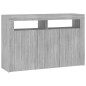 vidaXL Aparador con luces LED gris Sonoma 115,5x30x75 cm vidaXL Aparador con luces LED gris Sonoma 115,5x30x75 cm