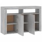 vidaXL Aparador con luces LED gris Sonoma 115,5x30x75 cm vidaXL Aparador con luces LED gris Sonoma 115,5x30x75 cm