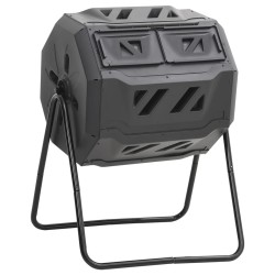 vidaXL Contenedor de compostaje de jardín negro 73x64x95 cm 160 L