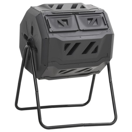 vidaXL Contenedor de compostaje de jardín negro 73x64x95 cm 160 L
