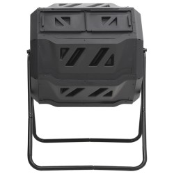 vidaXL Contenedor de compostaje de jardín negro 73x64x95 cm 160 L