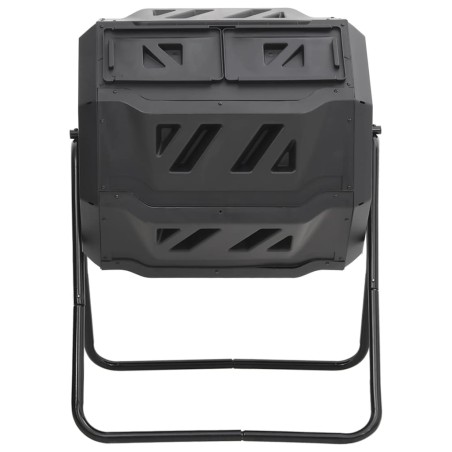 vidaXL Contenedor de compostaje de jardín negro 73x64x95 cm 160 L