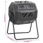 vidaXL Contenedor de compostaje de jardín negro 73x64x95 cm 160 L vidaXL Contenedor de compostaje de jardín negro 73x64x95 cm 160 L
