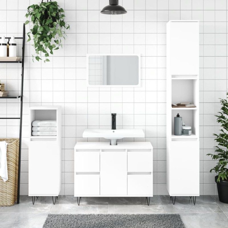 vidaXL Mueble de baño madera de ingeniería blanco 80x33x60 cm vidaXL Mueble de baño madera de ingeniería blanco 80x33x60 cm