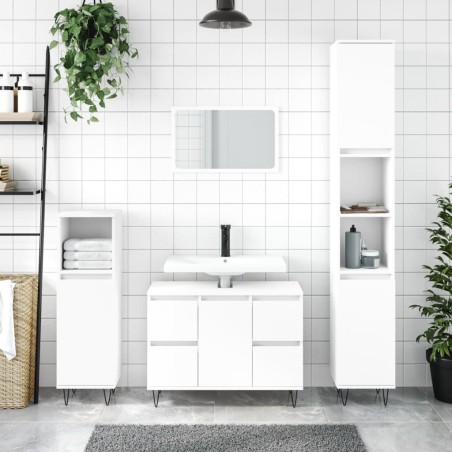 vidaXL Mueble de baño madera de ingeniería blanco 80x33x60 cm