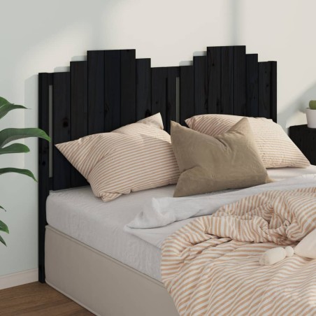 vidaXL Cabecero de cama madera maciza de pino negro 166x4x110 cm
