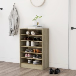 vidaXL Mueble zapatero madera contrachapada roble Sonoma 60x35x92 cm