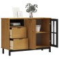 vidaXL Aparador con puerta de vidrio FLAM madera de pino 110x40x80 cm vidaXL Aparador con puerta de vidrio FLAM madera de pino 110x40x80 cm