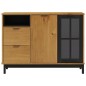 vidaXL Aparador con puerta de vidrio FLAM madera de pino 110x40x80 cm vidaXL Aparador con puerta de vidrio FLAM madera de pino 110x40x80 cm