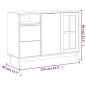 vidaXL Aparador con puerta de vidrio FLAM madera de pino 110x40x80 cm vidaXL Aparador con puerta de vidrio FLAM madera de pino 110x40x80 cm