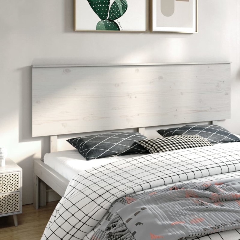 vidaXL Cabecero de cama madera maciza de pino blanco 204x6x82,5 cm vidaXL Cabecero de cama madera maciza de pino blanco 204x6x82,5 cm