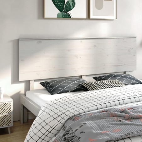 vidaXL Cabecero de cama madera maciza de pino blanco 204x6x82,5 cm