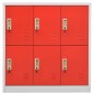 vidaXL Armario taquilla de acero gris claro y rojo 90x45x92,5 cm vidaXL Armario taquilla de acero gris claro y rojo 90x45x92,5 cm