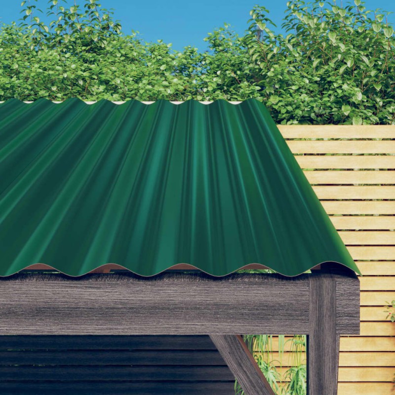 vidaXL Paneles de tejado 36 unidades acero recubierto verde 60x36 cm vidaXL Paneles de tejado 36 unidades acero recubierto verde 60x36 cm