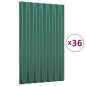 vidaXL Paneles de tejado 36 unidades acero recubierto verde 60x36 cm vidaXL Paneles de tejado 36 unidades acero recubierto verde 60x36 cm