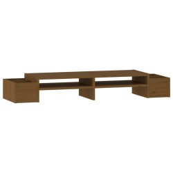 vidaXL Soporte monitor madera maciza pino marrón miel 100x27,5x15 cm