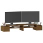 vidaXL Soporte monitor madera maciza pino marrón miel 100x27,5x15 cm vidaXL Soporte monitor madera maciza pino marrón miel 100x27,5x15 cm