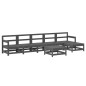 vidaXL Juego de muebles de jardín 7 piezas madera maciza de pino gris vidaXL Juego de muebles de jardín 7 piezas madera maciza de pino gris