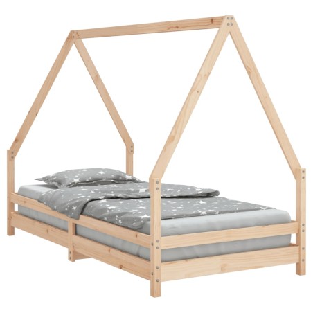 vidaXL Estructura de cama infantil madera maciza de pino 90x190 cm