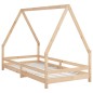vidaXL Estructura de cama infantil madera maciza de pino 90x190 cm vidaXL Estructura de cama infantil madera maciza de pino 90x190 cm