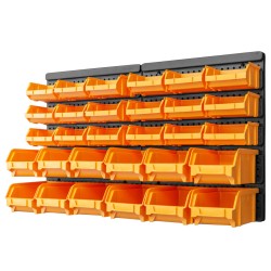 vidaXL Kit cajas de almacenaje 32 pzas paneles de pared amarillo negro